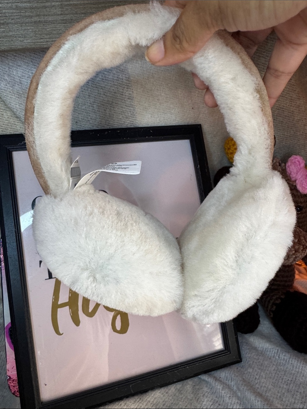 UGG Cream Faux-Fur Over-Ear muffs - Picture 3 of 5